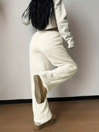 Fleece wijde broek - gezellige dames loungewear onderstukken - Bakkermode.nl