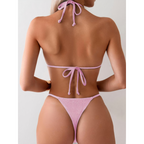 2-delige dames zwempak elegante high-waisted bikini set - stijlvolle triangle top voor stranddagen