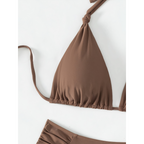 2-delige dames zwemkleding - stijlvolle bikini set met chique driehoekstop & hoge taille bikinibroekjes voor stranduitjes