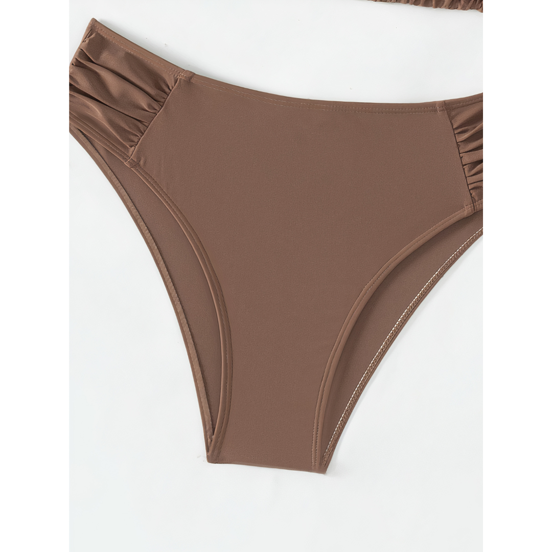 2-delige dames zwemkleding - stijlvolle bikini set met chique driehoekstop & hoge taille bikinibroekjes voor stranduitjes