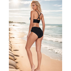 2-delige dames zwemoutfit: stijlvolle hoge taille bikini set - ondersteunend bovenstuk voor strand & zwembad