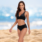 2-delige dames zwemoutfit: stijlvolle hoge taille bikini set - ondersteunend bovenstuk voor strand & zwembad