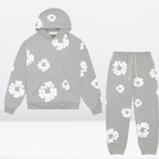 2-delige vrouwenhoodie loungewear set met bloemenprint - trendy katoenen ensemble voor casual gebruik