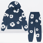 2-delige vrouwenhoodie loungewear set met bloemenprint - trendy katoenen ensemble voor casual gebruik