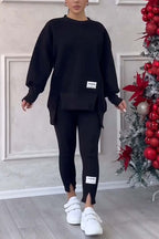 2-delige set met oversized sweatshirt en leggings - zachte loungewear voor casual dagen