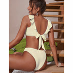 2-delige dames badmode met ruches - elegante strandoutfit