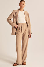 2-delige dames tailored suit blazer en broek set - stijlvolle kantooroutfit