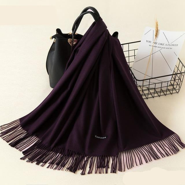 Kasjmieren winterash shawl - luxe dameswrap - Bakkermode.nl