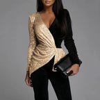 Chique jumpsuit - gouden en zwarte dames met pailletten