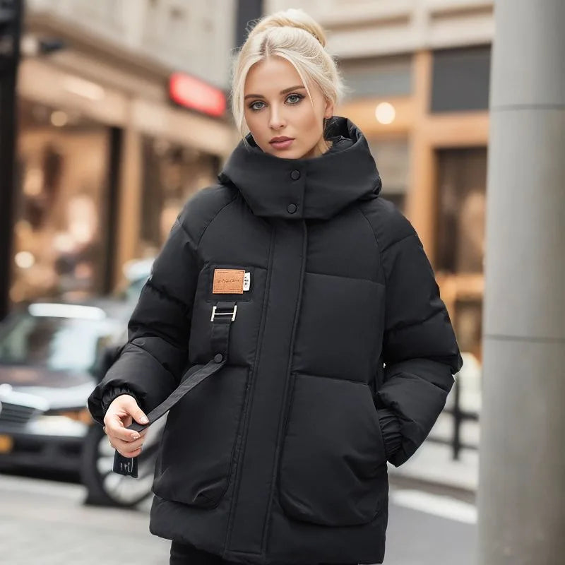 Gevoerde winterjas - stijlvolle damesouterwear met praktische details