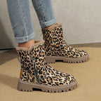 Leopardprint laarzen - stijlvolle bruin dames enkelboots