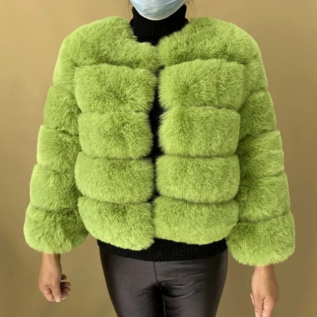 Damesjas van imitatiebont - stijlvol en zacht getextureerd - Bakkermode.nl