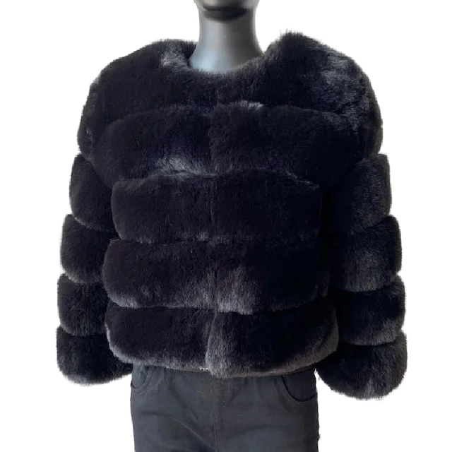 Damesjas van imitatiebont - stijlvol en zacht getextureerd - Bakkermode.nl