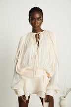 Dames feestjurk met ballonmouwen - flowy silhouet voor speciale gelegenheden