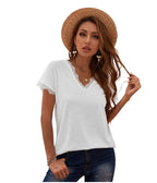 Geborduurd blouse met kant mouwen - stijlvolle witte dames top