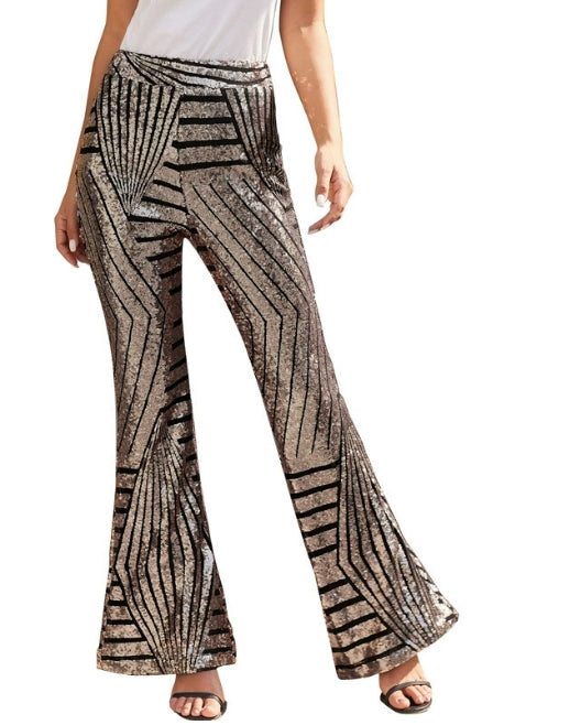 Flared paillettenbroeken - elegante glinsterende damesflairs