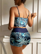 2-delige dames bikini set - trendy crop top en boyshorts