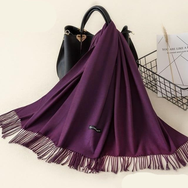 Kasjmieren winterash shawl - luxe dameswrap - Bakkermode.nl