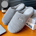 Warme pantoffels - comfortabele ribstof dames huis slippers met zachte voering - Bakkermode.nl