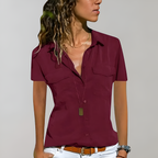 Lichtgewicht casual blouse met korte mouwen voor dames - veelzijdige everyday top voor warm weer