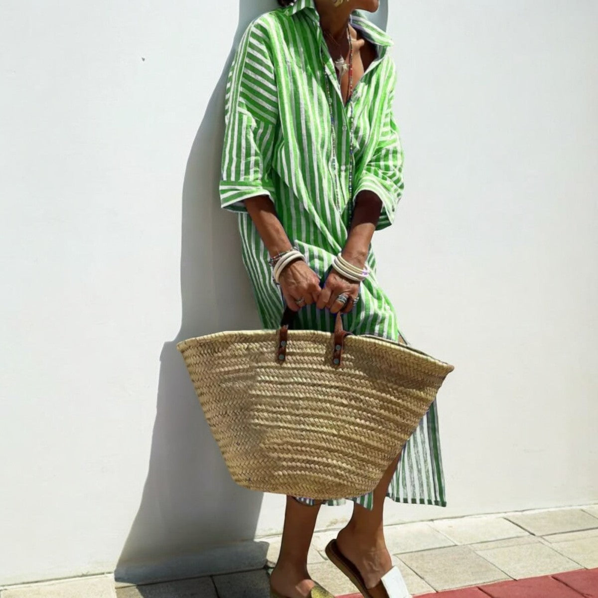 Shirtjurk - gezellige pasvorm gestreepte dames shirtjurk