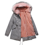 Parka met capuchon en nepfur - warme dames winterjas