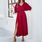 Elegante maxi jurk - chique dames v-hals avondjurk