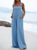 Dames lichte overall relaxed fit strandmode - stijlvolle zomer jumpsuit voor casual uitjes