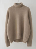 Warme dames coltrui in effen kleuren - oversized sweater van polyester - Bakkermode.nl