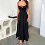 Dames casual midi-jurk met elegante cami en geschulpt zoom - voor zomerse uitjes en bijeenkomsten