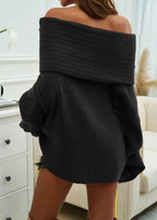 Oversized off-shoulder trui - comfortabele dames gebreide kleding - Bakkermode.nl