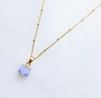 Blauwe agaat ketting - elegante gouden kettinghanger voor vrouwen