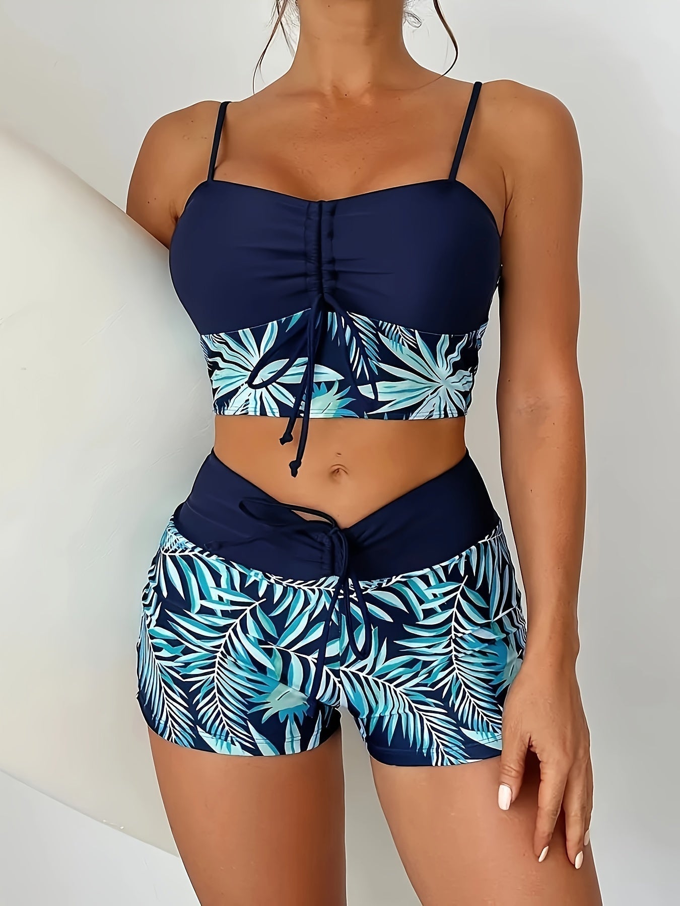2-delige dames bikini set - trendy crop top en boyshorts