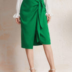 Emerald groene wikkelrok - stijlvol hoge taille damesrok