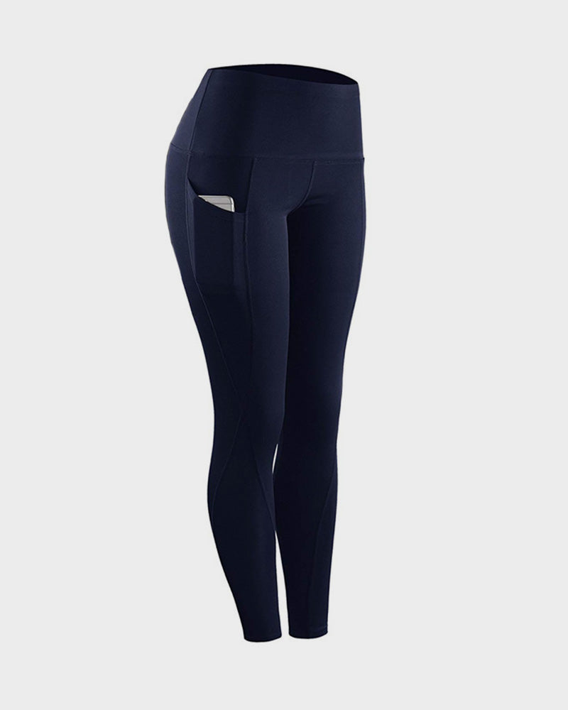 Hoge taille sportlegging met zakken - stijlvolle dames workout broek