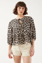 Stijlvolle blouse met luipaardprint - Bakkermode.nl