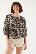 Stijlvolle blouse met luipaardprint - Bakkermode.nl