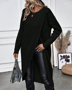 Gebreide trui jurk - stijlvolle dames jurk met lange mouwen - Bakkermode.nl