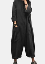 Dames oversized overall - relaxte pasvorm met zakken voor casual wear - elke dag stijl en gemak