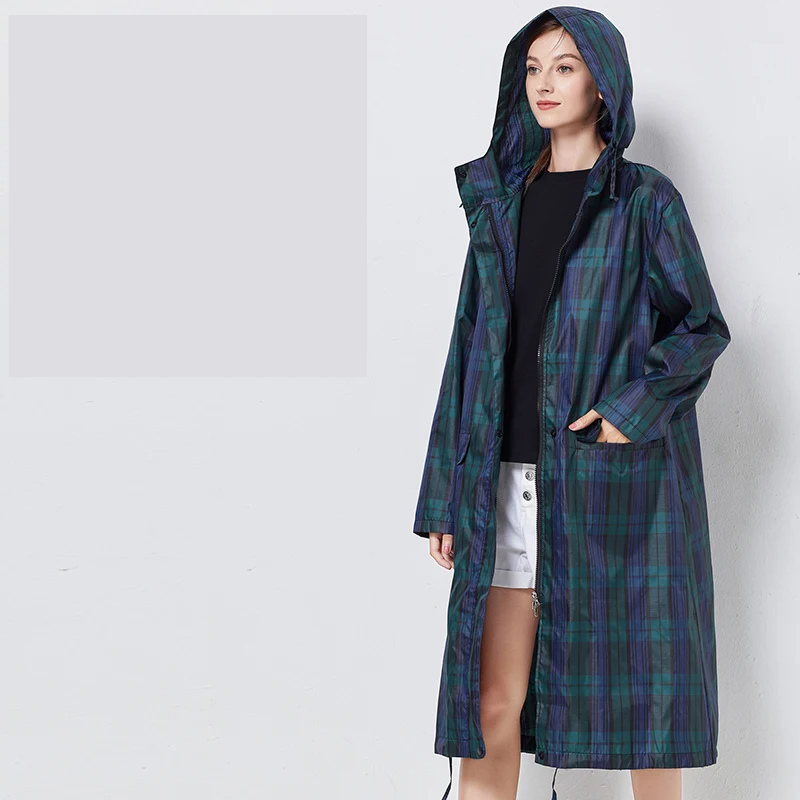 Waterdichte regenjas - lange damesjacket met capuchon