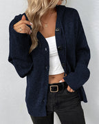 Dames cardigan - oversized gebreide hoodie - Bakkermode.nl
