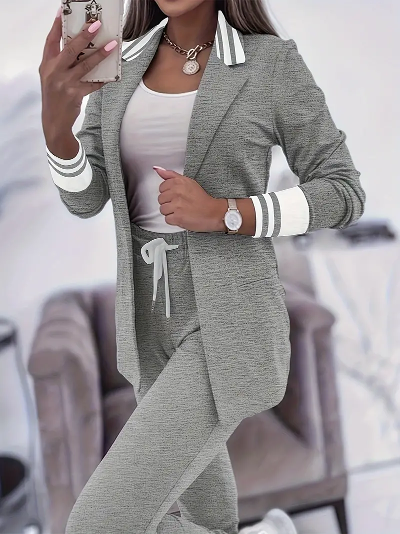 2-delige tailored loungewear set - stijlvolle dames blazer en broek