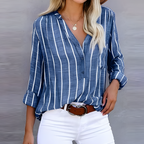 Gelaagde gestreepte blouse - lange mouwen dames top