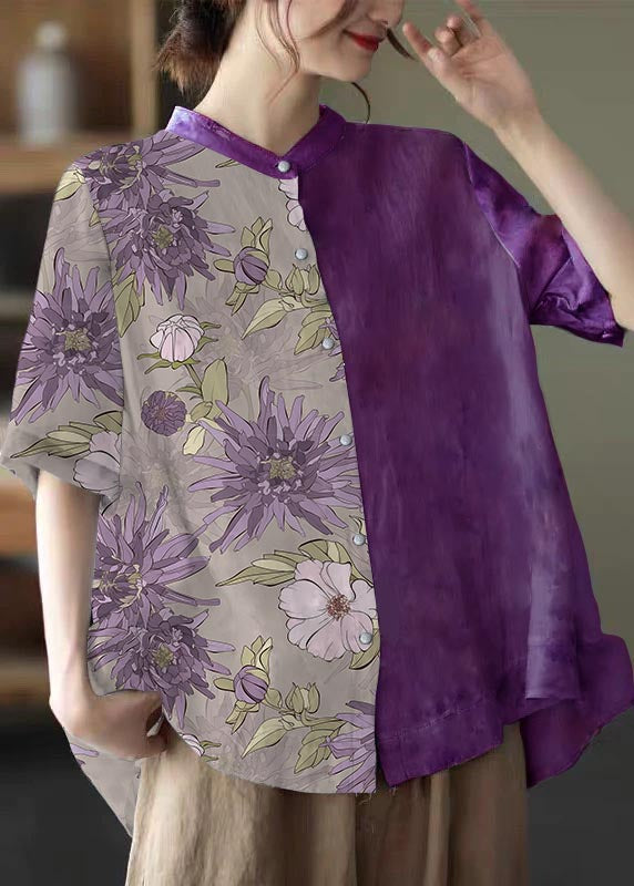 Vrouwen casual tops met halflange mouwen en bloemengestikt - lichte button-up voor dagelijks gebruik