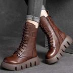 Dames veterbooties - trendy chunky hakken