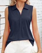 Dames mouwloze blouse - lichte zomer top - elegante casual top voor warmere dagen