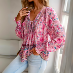 Bloemenprint blouse - elegante, luchtige top voor dames