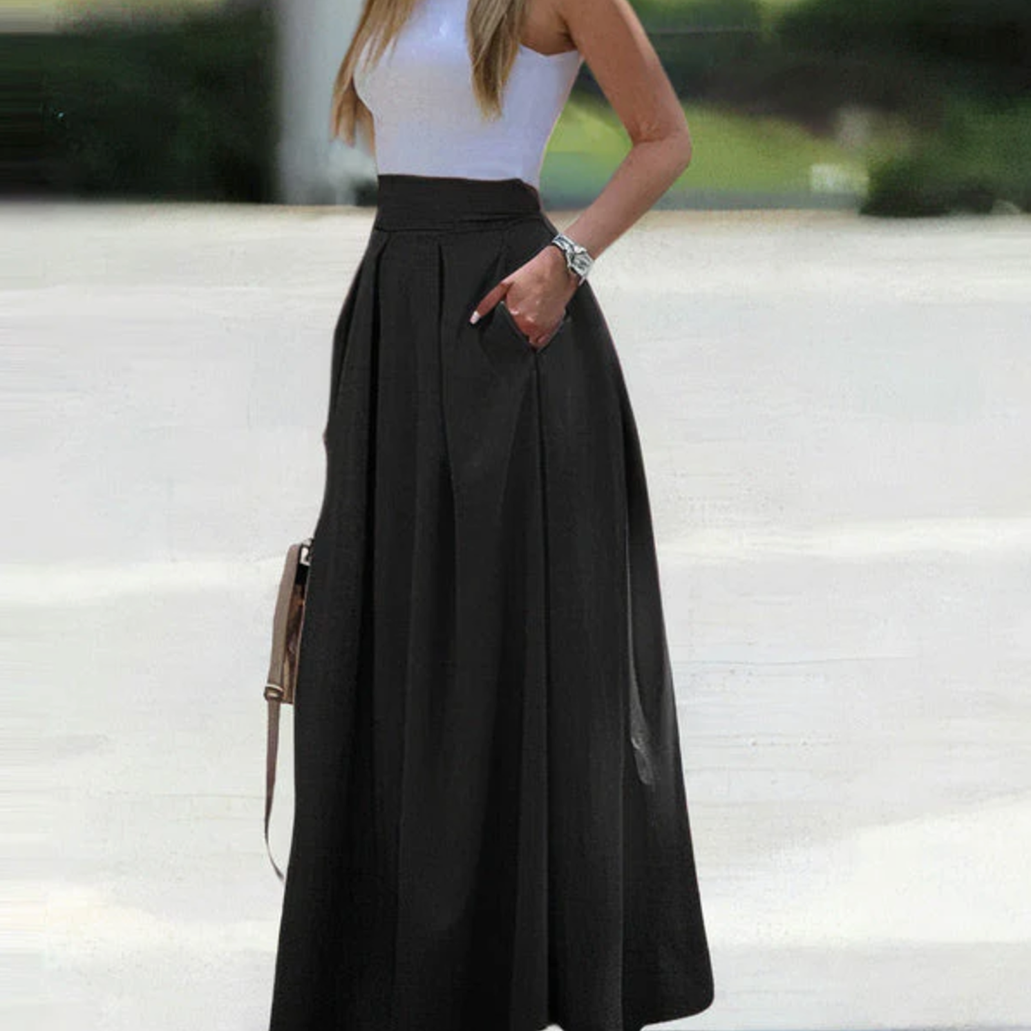 Maxi rok - elegante geplooide damesrok