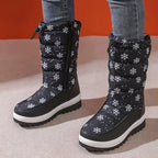 Sneeuwlaarzen voor dames - winterse mid-calf schoeisel in zwart - Bakkermode.nl