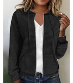Textured zip-up hoodie - stijlvolle casual jacket voor vrouwen
